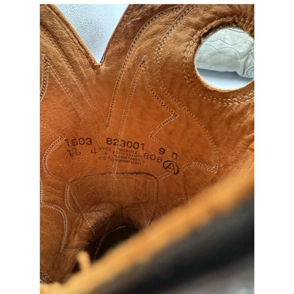 Gold Label TONY LAMA Mens Size 9 D Grey Leather Bockaroo Cowboy Western Boots - Picture 7 of 9